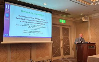 Prof. Carlos Guedes Soares (CENTEC, Instituto Superior Técnico) presenting NATURSEA-PV research at OMAE 2026 in Tokyo, Japan